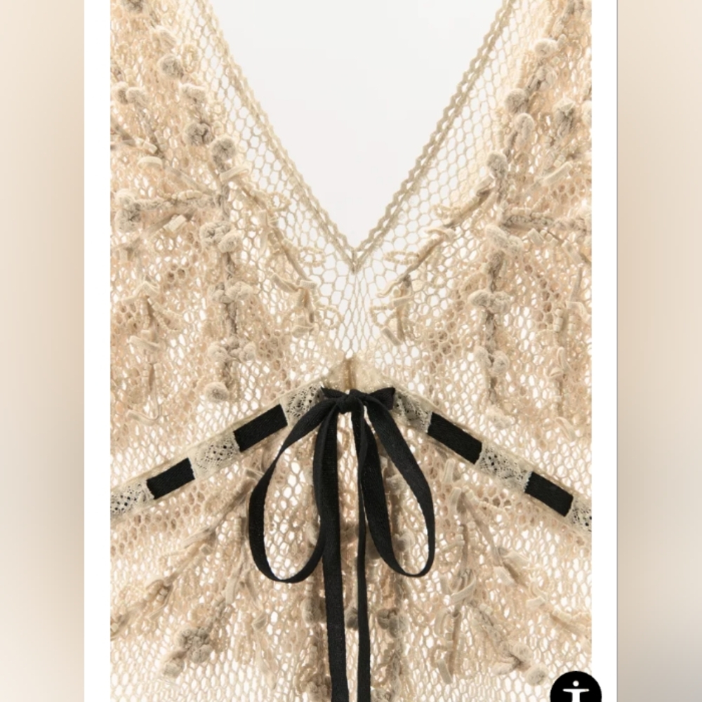 Zara Beaded Texture Combination Dress - Picture 9 of 11